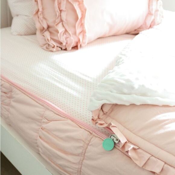 Beddy’s Blush Pink Vintage Victoria Zippered Queen Bedding Cotton Comforter Set - Picture 3 of 4